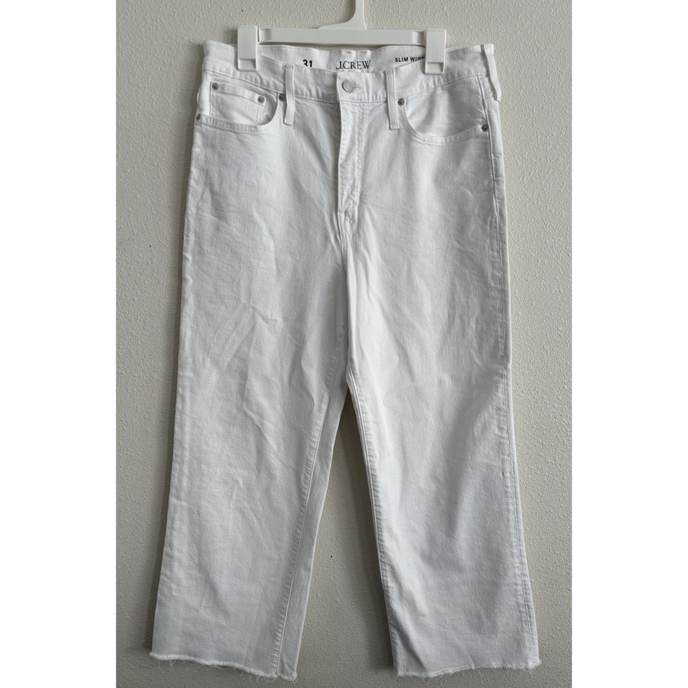 J.‎ Crew Slim Wide Leg Jeans  Women's Size 31   White Denim